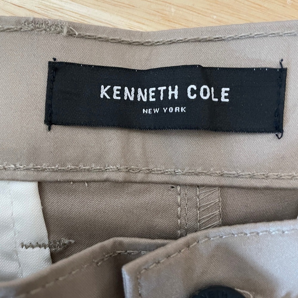 Kenneth‎ Cole New York Men Tan Chino Shorts Flat Front Size 28 - Picture 3 of 6